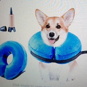 Sanwillco blue inflatable recovery collar cone soft pillow inflator pump…New